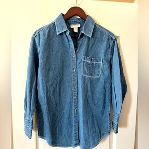 Out of the Blue,J. Jill Design Cotton Long Sleeve Denim Shirt Size Small or XS